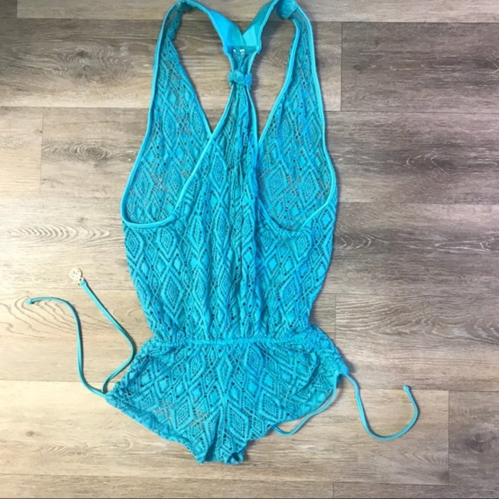 Luli Fama Romper Coverup Teal / Aruba Blue
